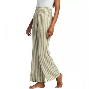 Billabong Olive and White Striped Wide Leg Pants